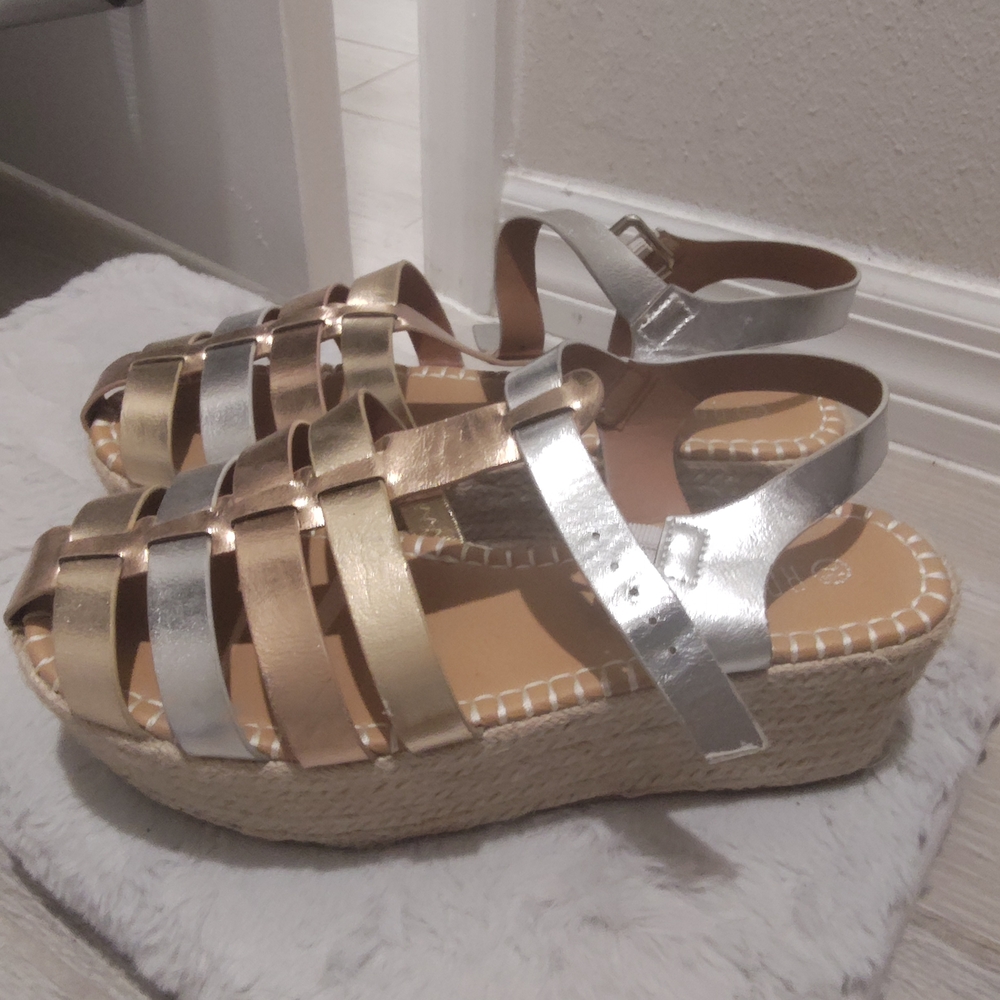 Rouge! Silver and Gold Platform Sandals